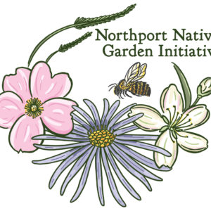 Northport Native Garden Initiative Logo with flowers and bee